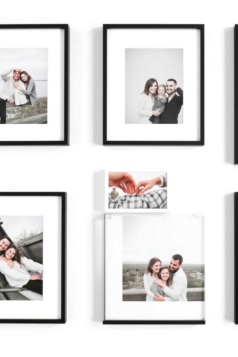 Floating Frames with Thin Borders - 24 Family Picture Wall Ideas