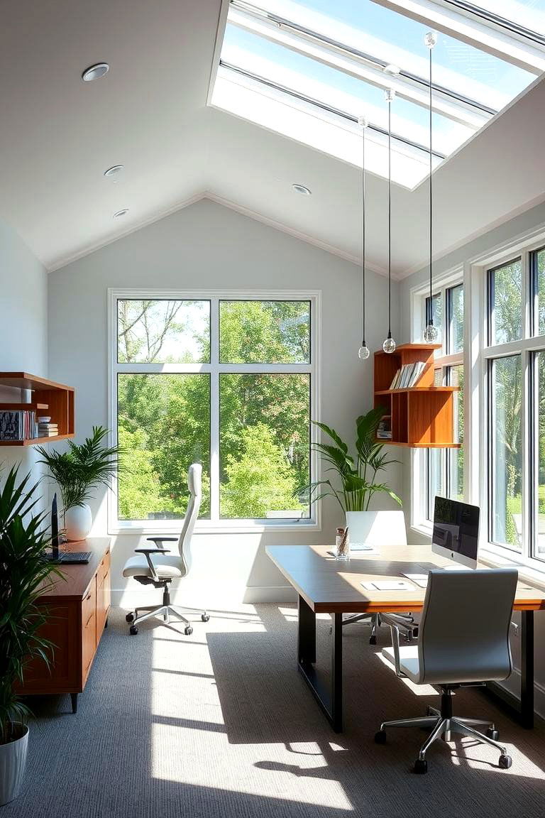 Floating Furniture Sunroom Office - 24 Sunroom Office Ideas