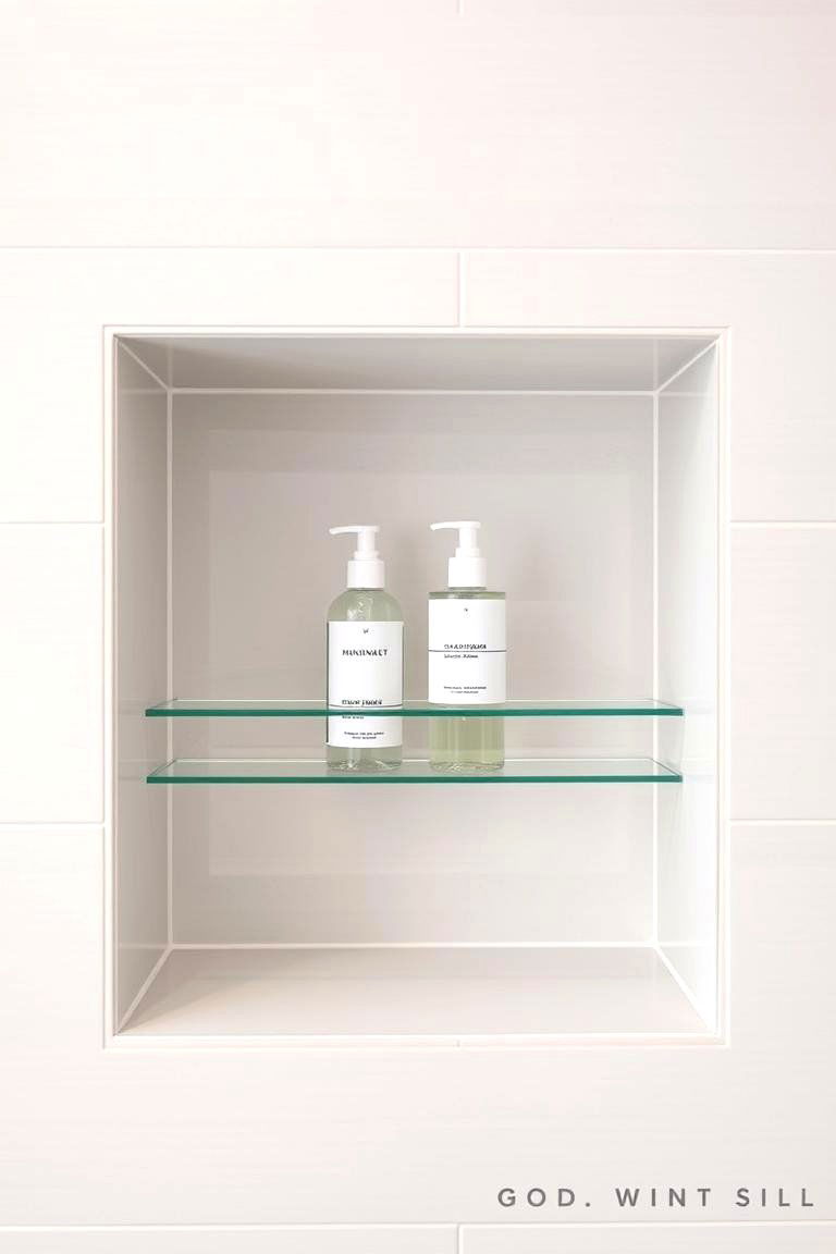 Floating Glass Shelf Niche - 24 Shower Niche Ideas