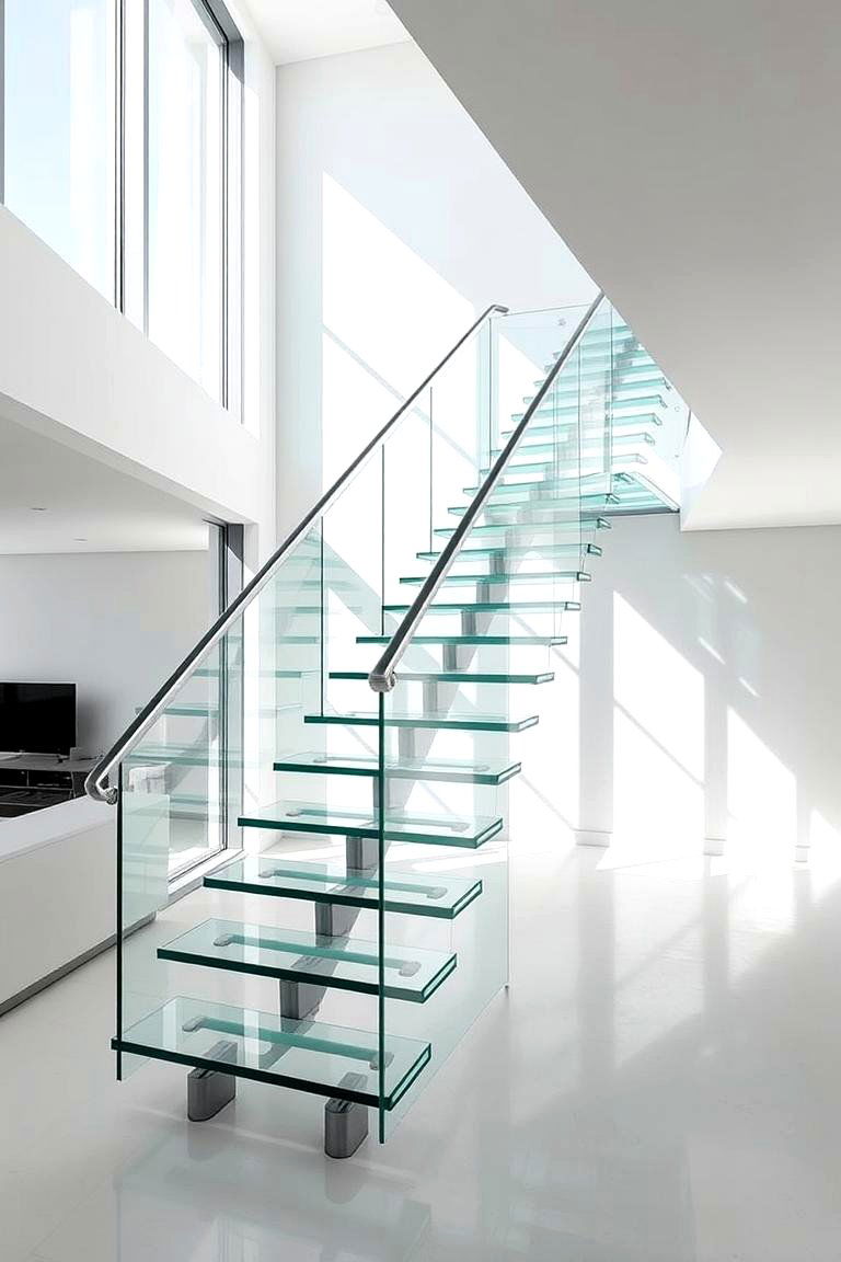 Floating Glass Staircase - 24 Contemporary Staircase Design Ideas