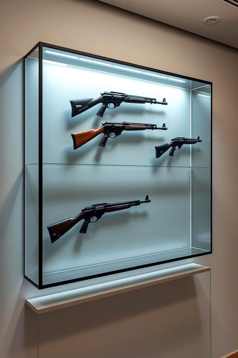 Floating Gun Frames - 24 Gun Wall Ideas
