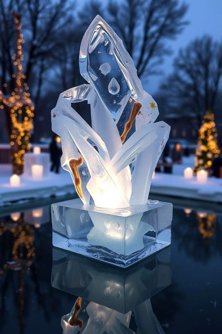 Floating Ice Sculptures for a Winter Wedding - 24 Floating Wedding Centerpiece Ideas