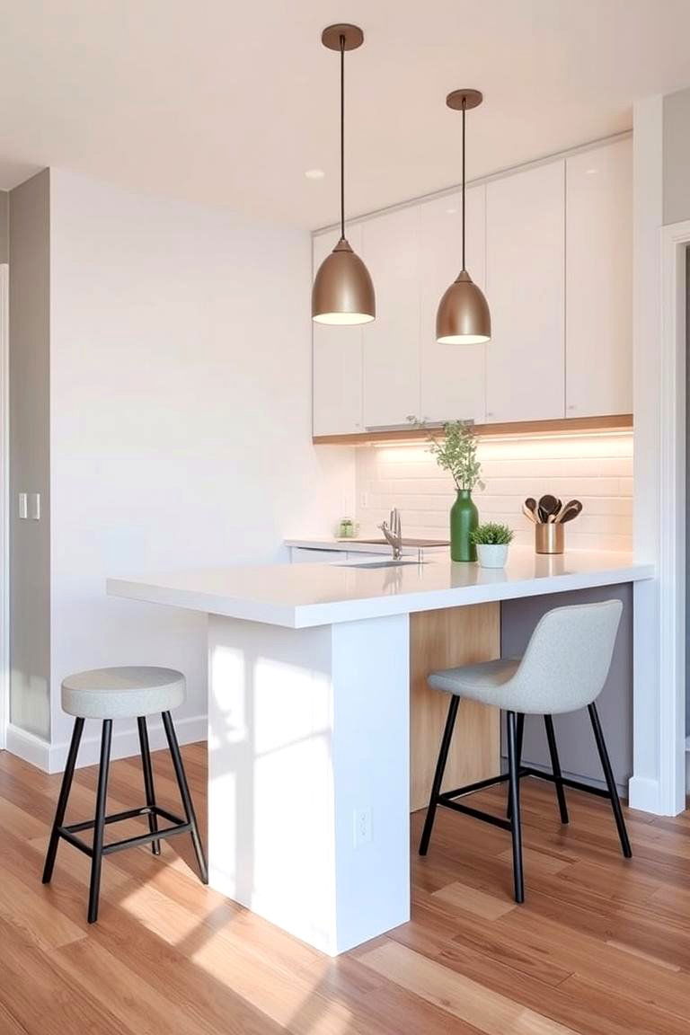 Floating Island Counter - 24 Kitchenette Ideas