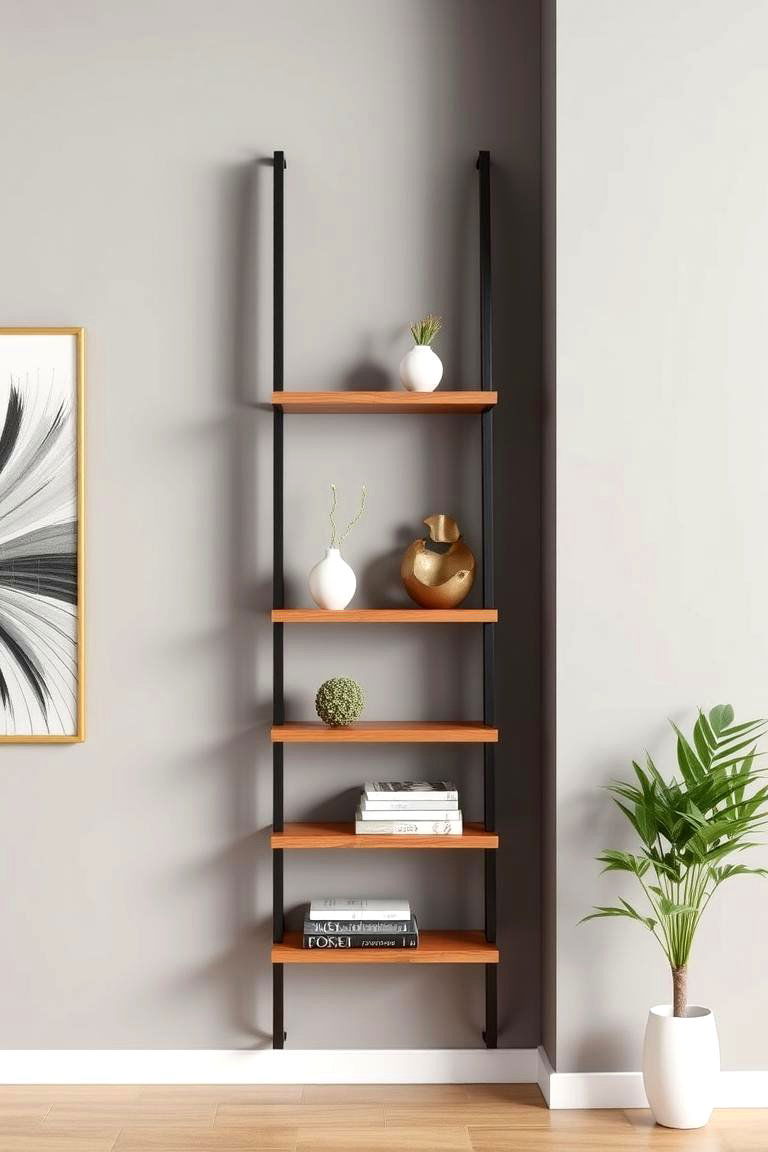 Floating Ladder Shelves - 24 Shelf Decor Ideas