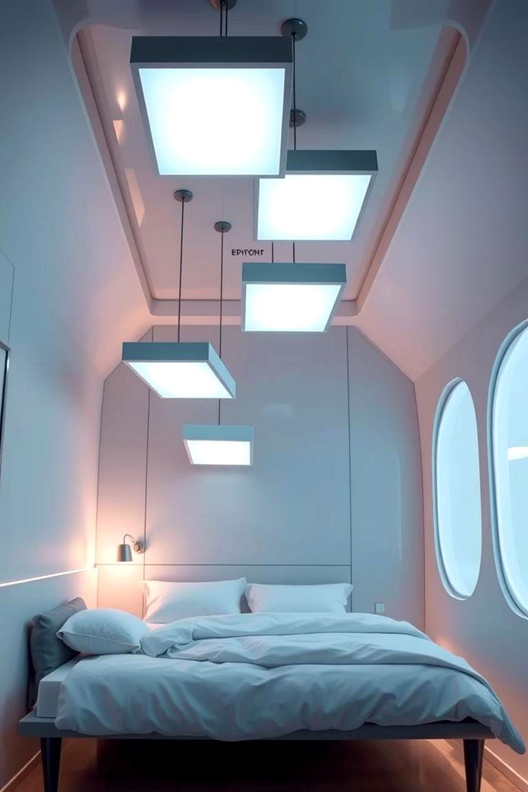 Floating Light Panels - 24 Small Bedroom Lighting Ideas