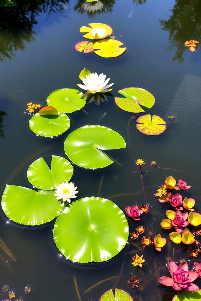 Floating Lily Pad Water Garden - 24 Pond Landscaping Ideas