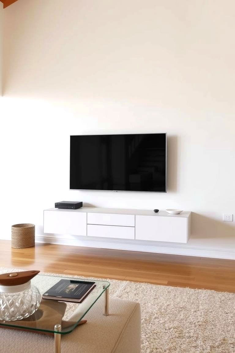 Floating Media Console - 24 Apartment Small Living Room Ideas