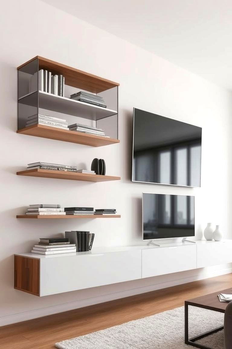 Floating Media Units - 24 Small Living Room Ideas With Tv