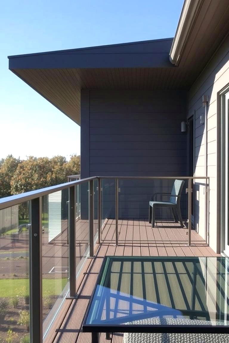 Floating Metal Railing Design - 24 Metal Deck Railing Ideas
