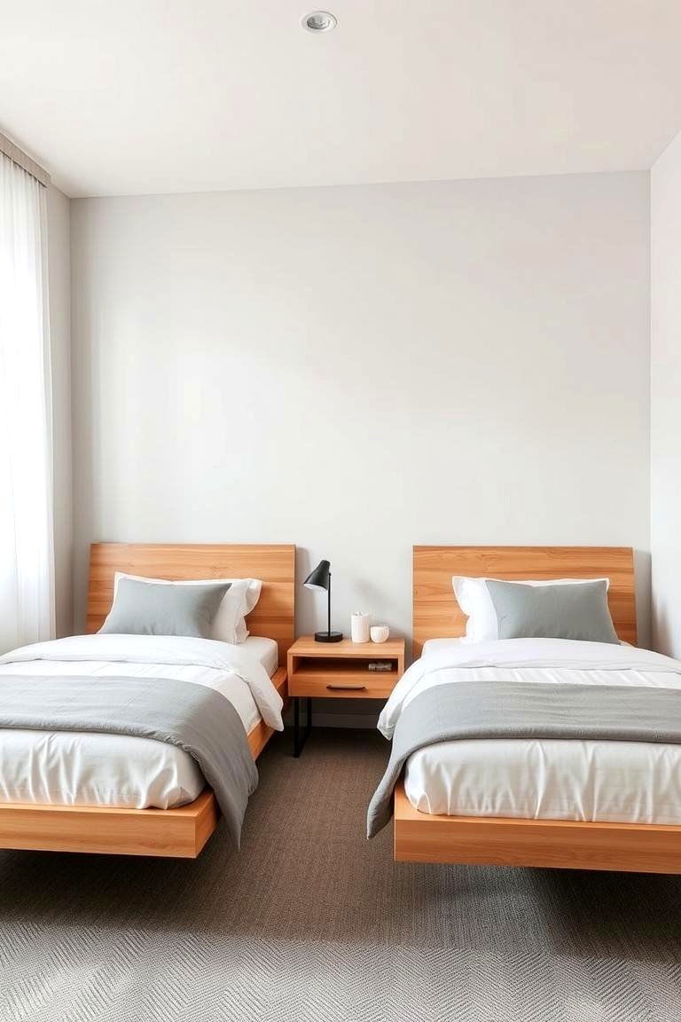 Floating Nightstands - 24 Shared Bedroom Ideas for Small Rooms