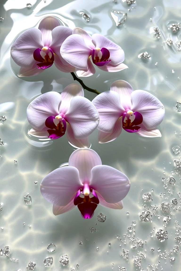 Floating Orchids in Shimmering Water - 24 Floating Wedding Centerpiece Ideas