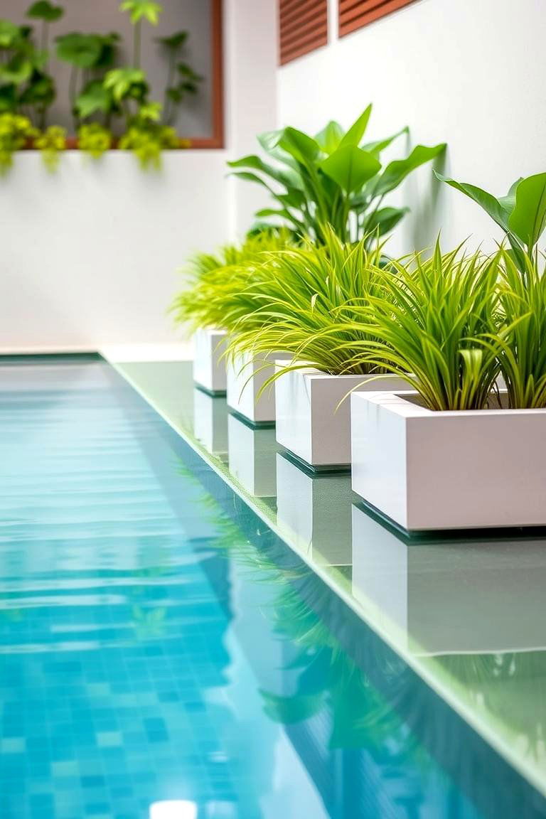 Floating Planters for Subtle Barriers - 24 Pool Privacy Ideas