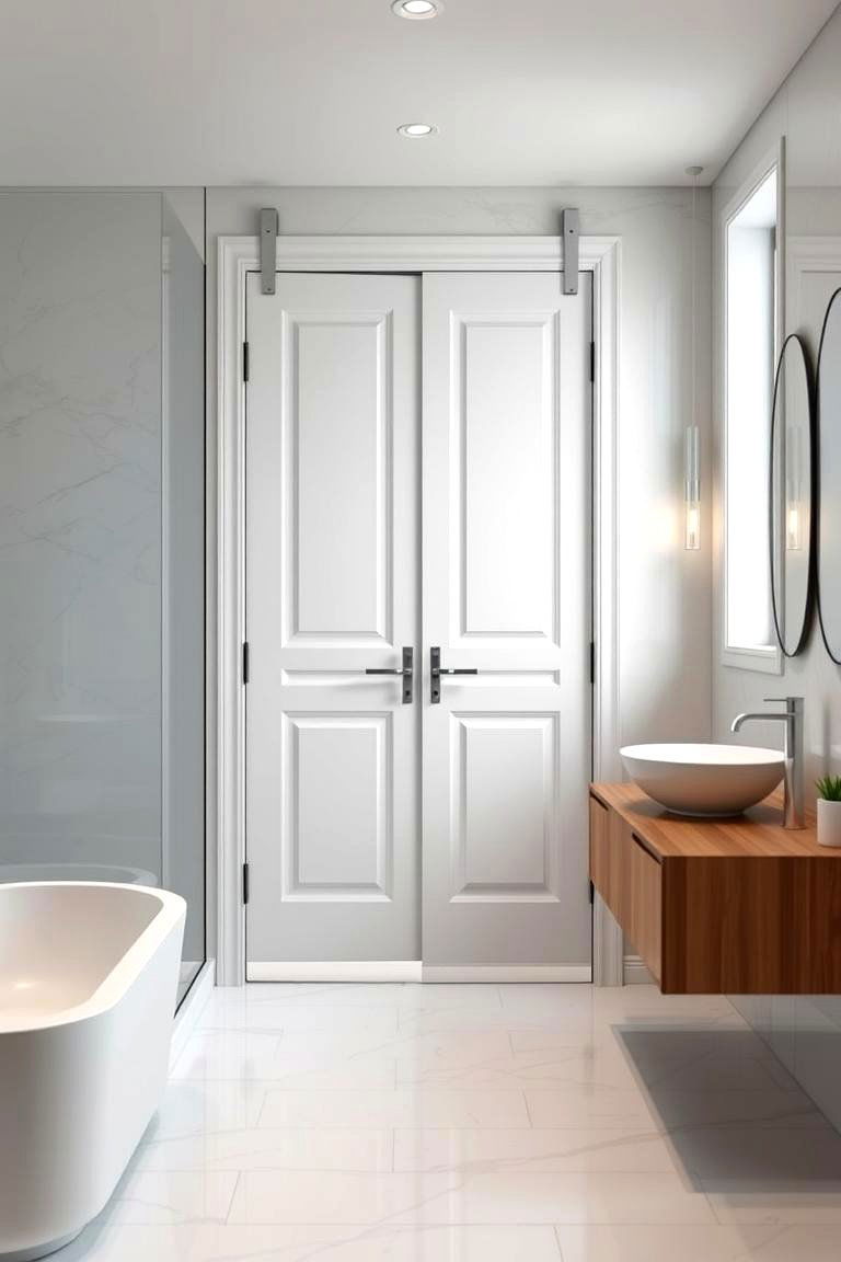 Floating Pocket Door - 24 Bathroom Pocket Door Ideas