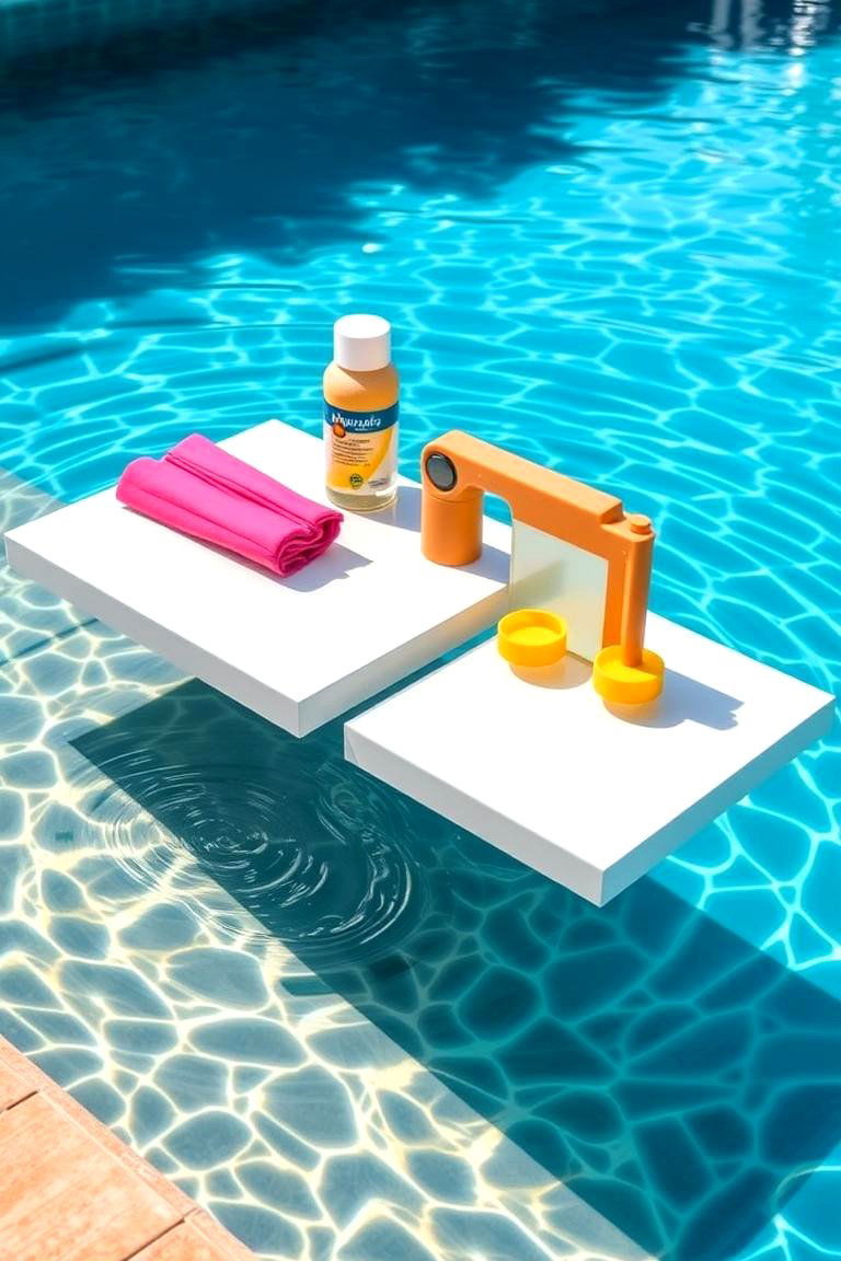 Floating Poolside Shelves - 24 Pool Storage Ideas