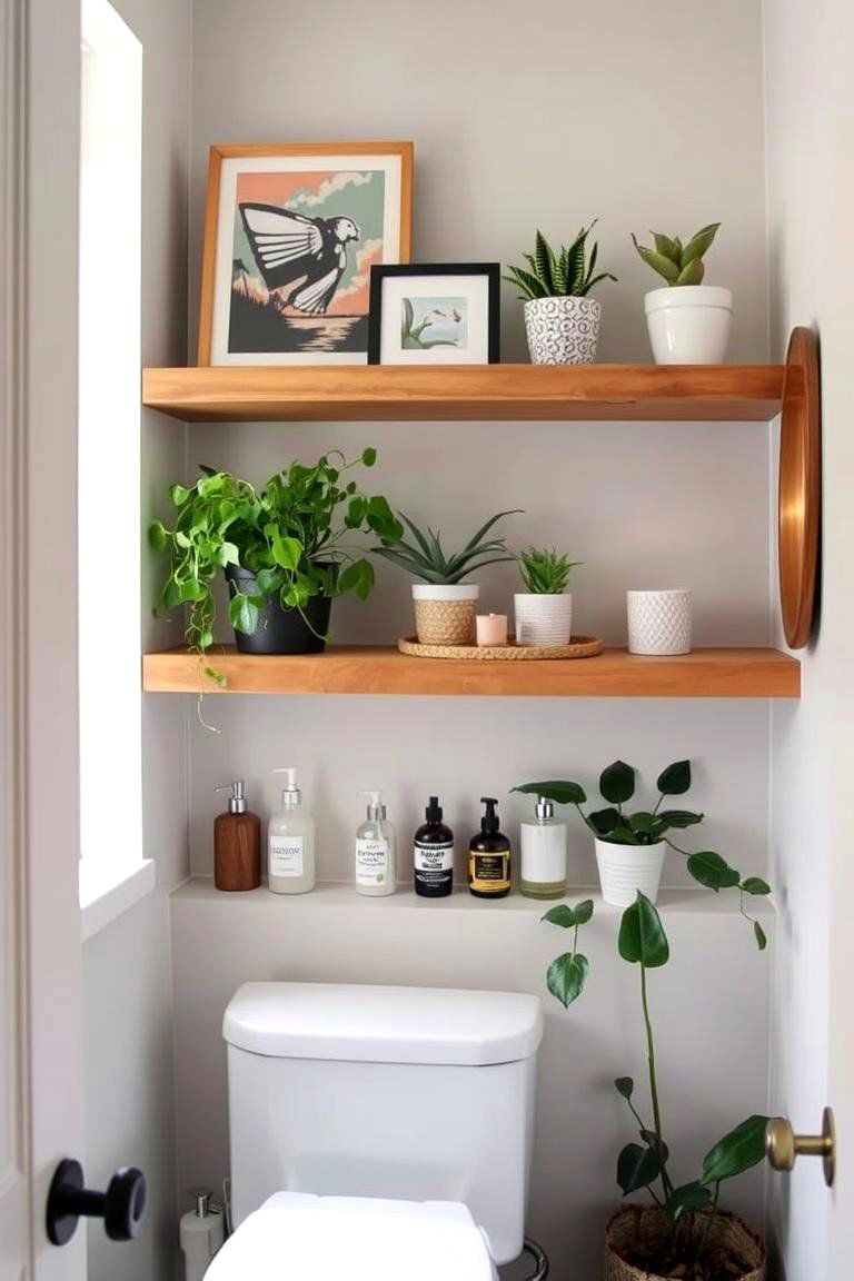 Floating Shelves - 24 Powder Room Ideas