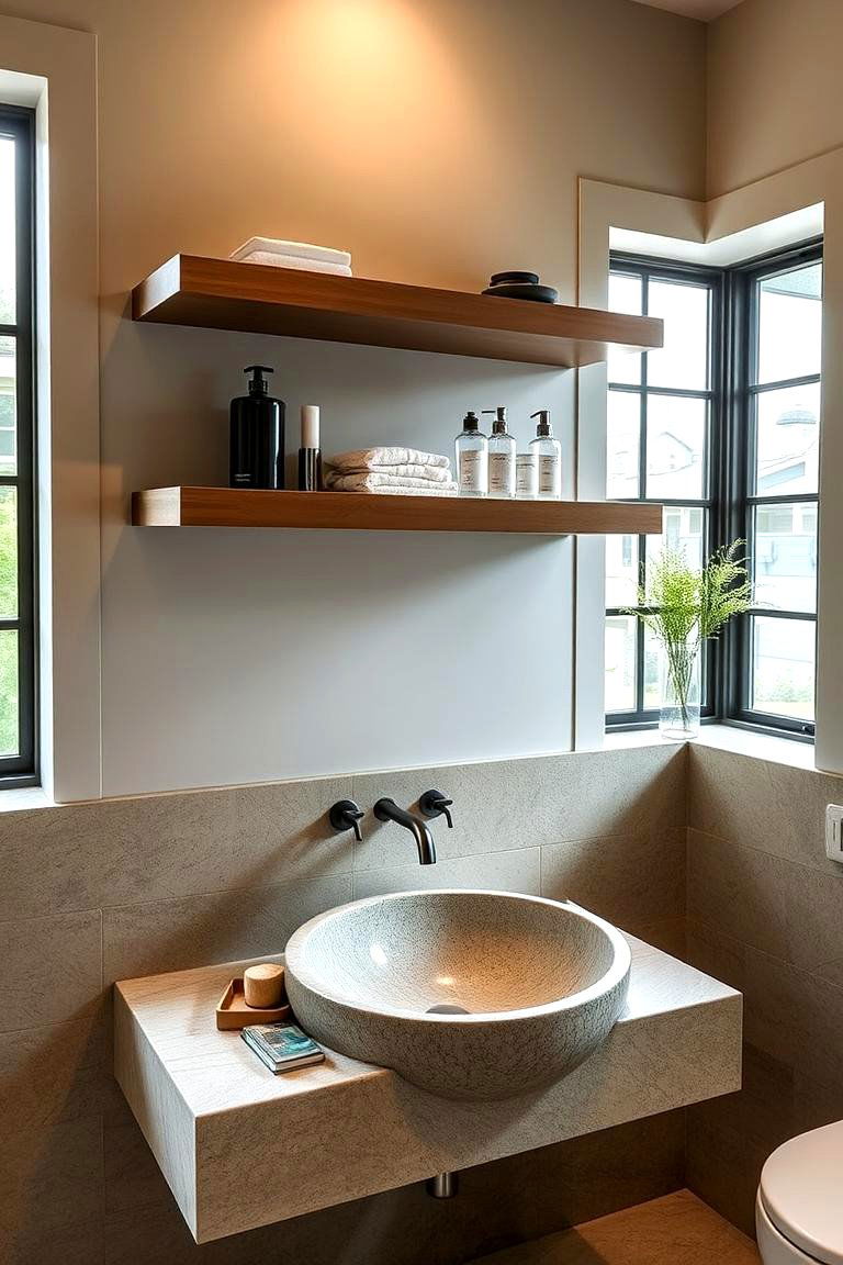 Floating Shelves - 24 Elegant Bathroom Decor Ideas