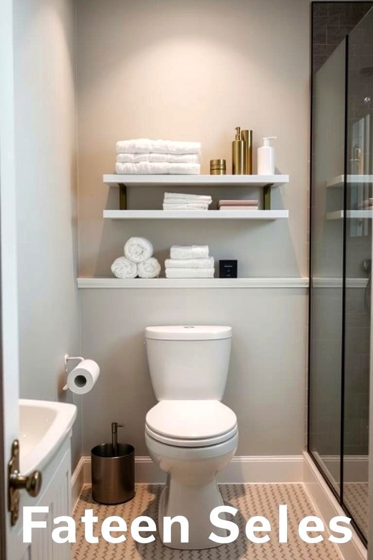 Floating Shelves Above the Toilet in Bathrooms - 24 Floating Shelves Ideas
