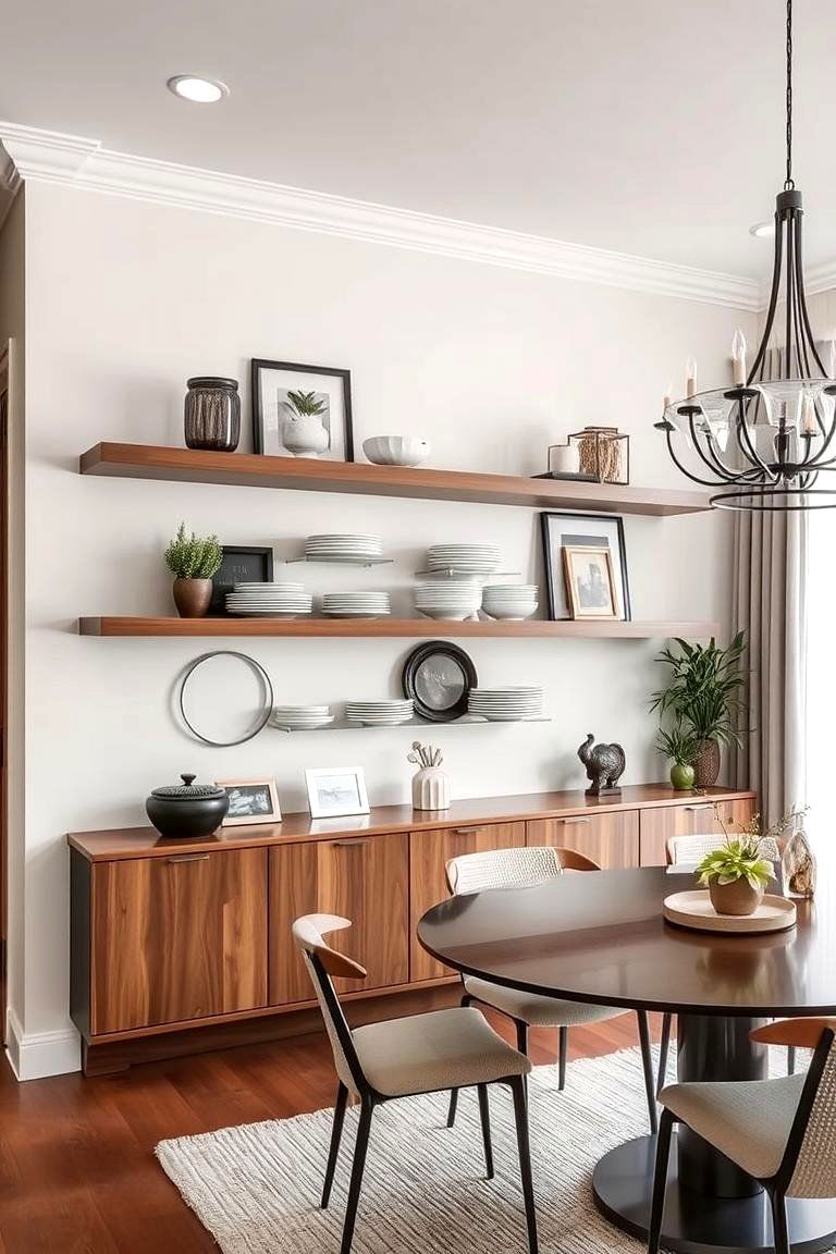 Floating Shelves Display Storage - 24 Dining Room Storage Ideas