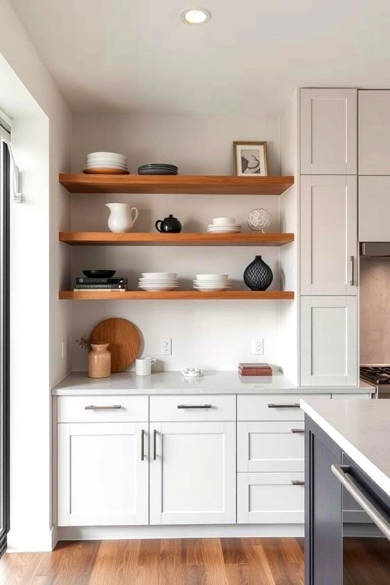 Floating Shelves and Cabinets - 24 Kitchen Cabinet Ideas