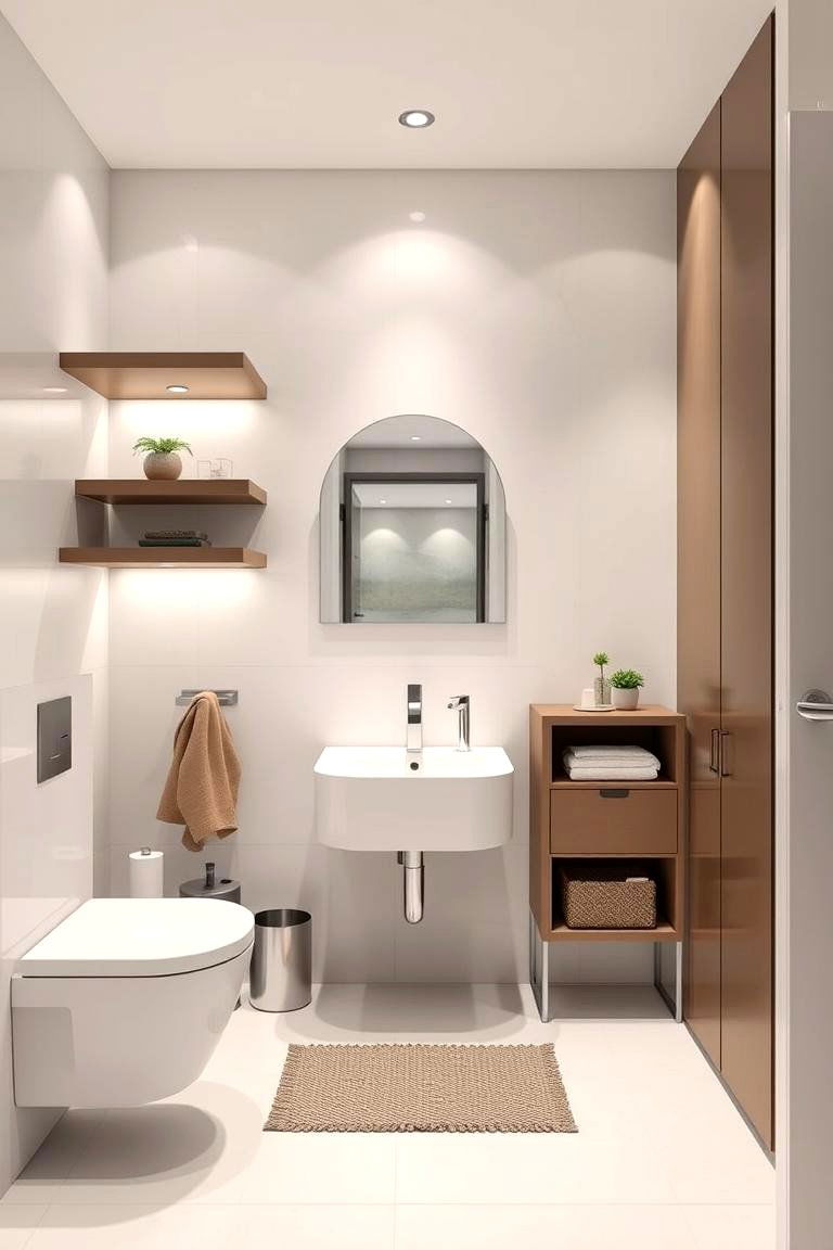 Floating Shelves and Storage Ideas - 24 Hall Bathroom Ideas