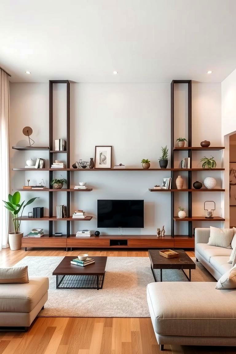 Floating Shelves as Room Dividers - 24 Floating Shelves Ideas