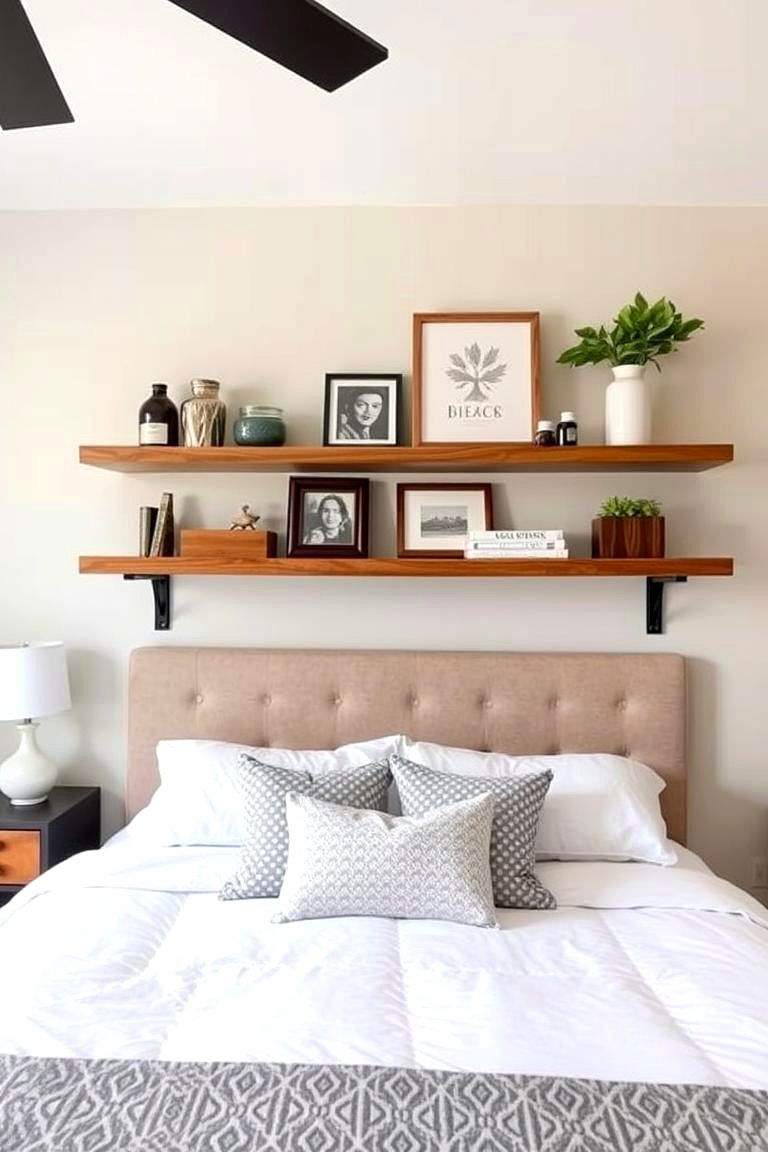 Floating Shelves for Additional Storage - 24 guest room ideas