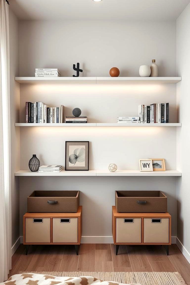Floating Shelves for Display and Storage - 24 Bedroom Storage Ideas