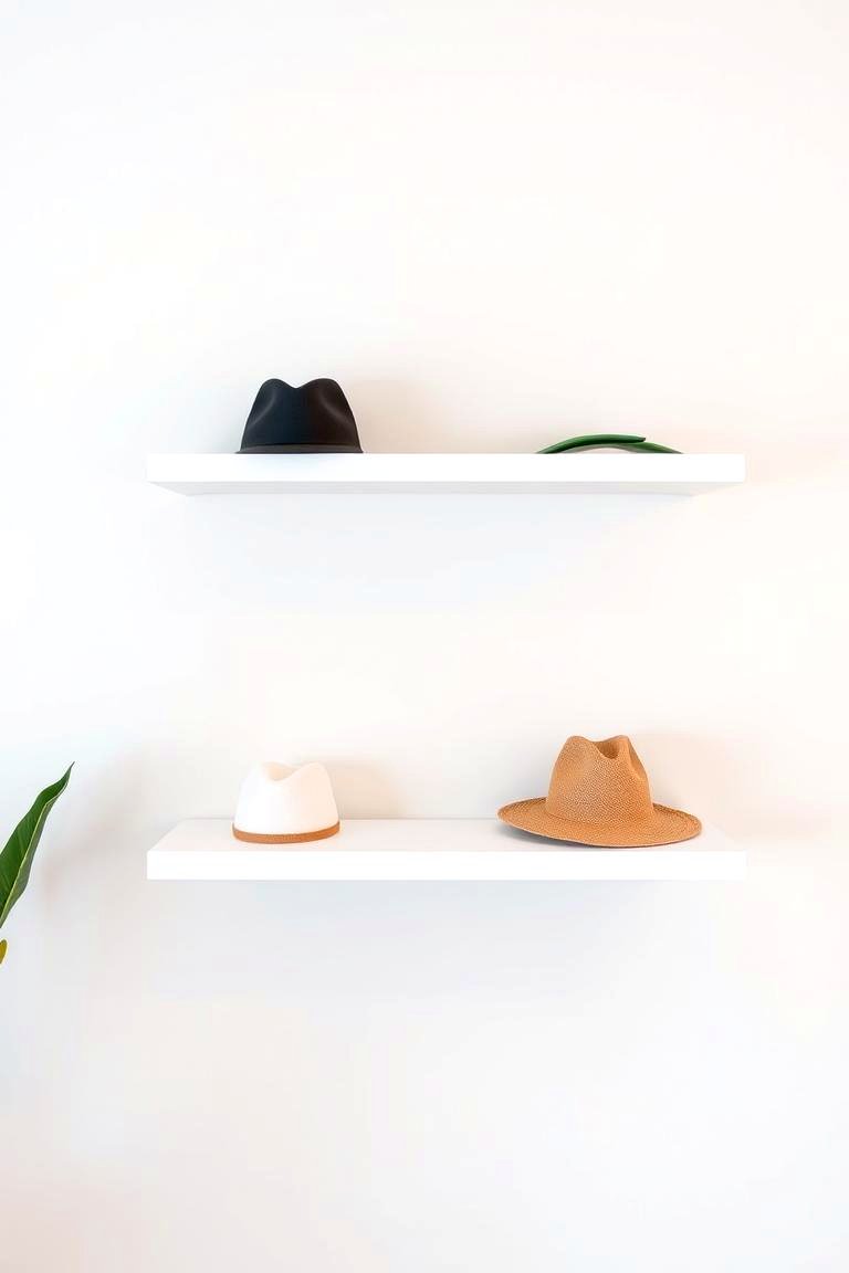 Floating Shelves for Display - 24 Hat Storage Ideas