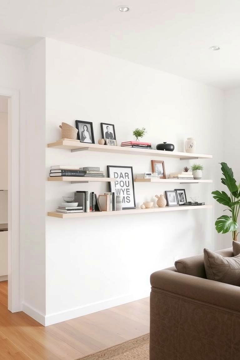 Floating Shelves for Minimalist Appeal - 27 1950s Living Room Ideas
