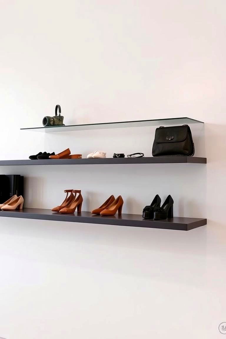 Floating Shelves for Shoes and Accessories - 24 Entryway Storage Ideas