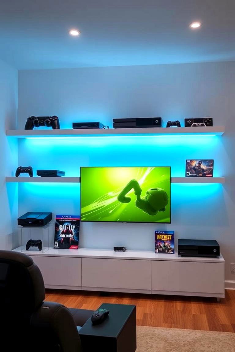 Floating Shelves for Storage - 24 Gaming Bedroom Ideas