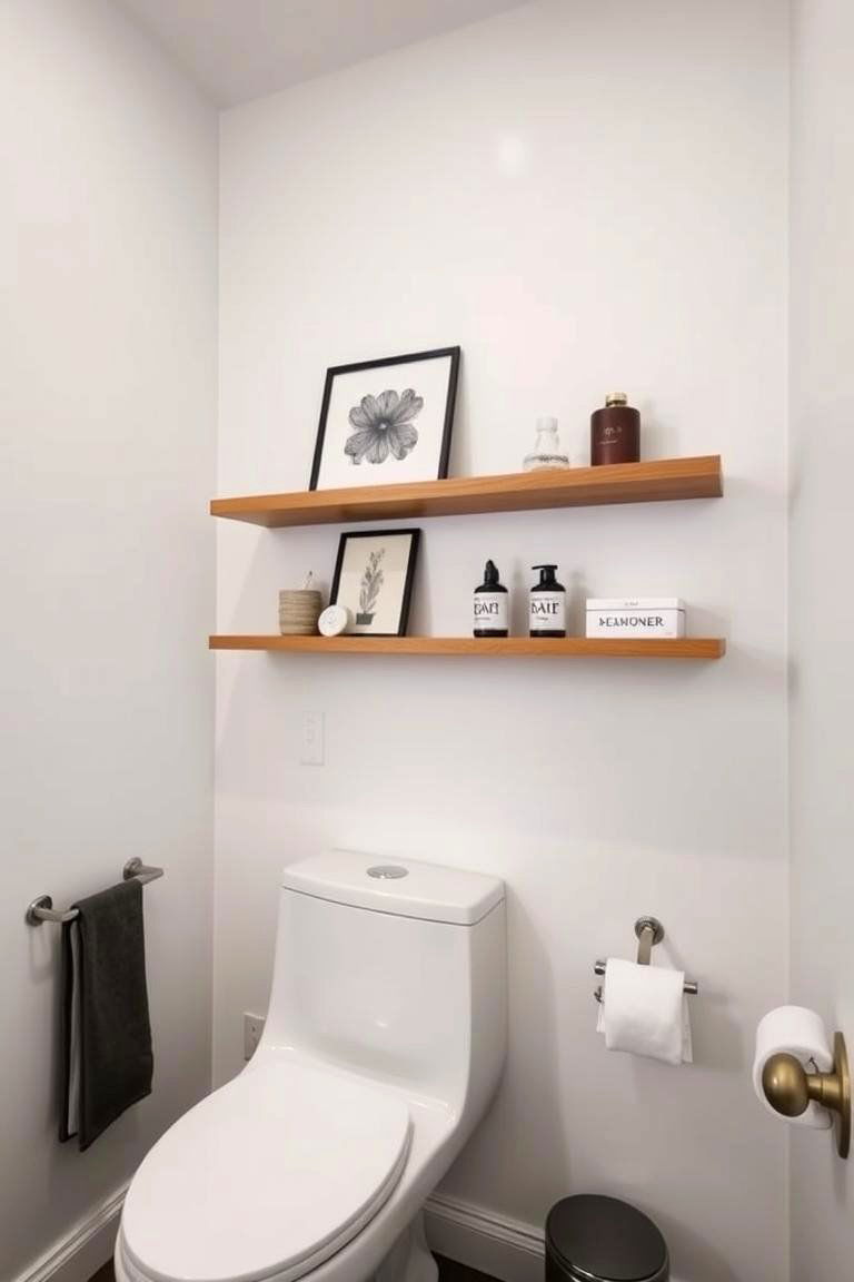 Floating Shelves for Style - 24 Small Powder Room Ideas