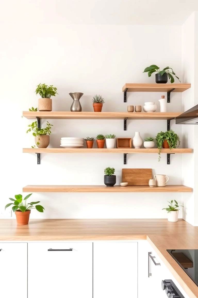 Floating Shelves for a Light and Airy Feel - 24 l shaped kitchen ideas