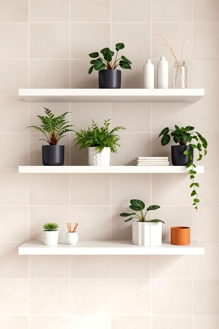 Floating Shelves for a Minimalist Touch - 24 Modern Bathroom Decor Ideas