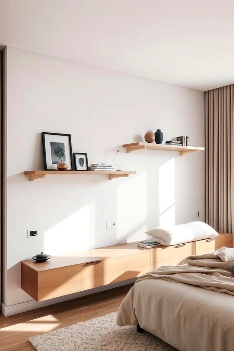 Floating Shelves for a Modern Look - 24 Bedroom Shelving Ideas