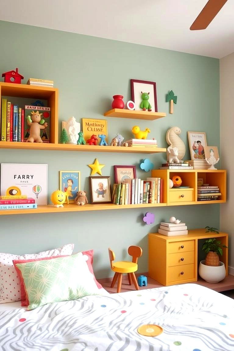 Floating Shelves in Kids Rooms for Playful Storage - 24 Floating Shelves Ideas