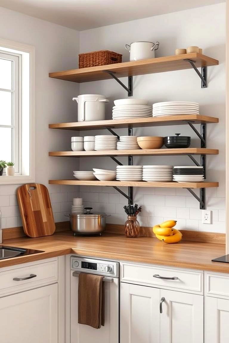 Floating Shelves with Metal Brackets - 24 Floating Shelves Ideas