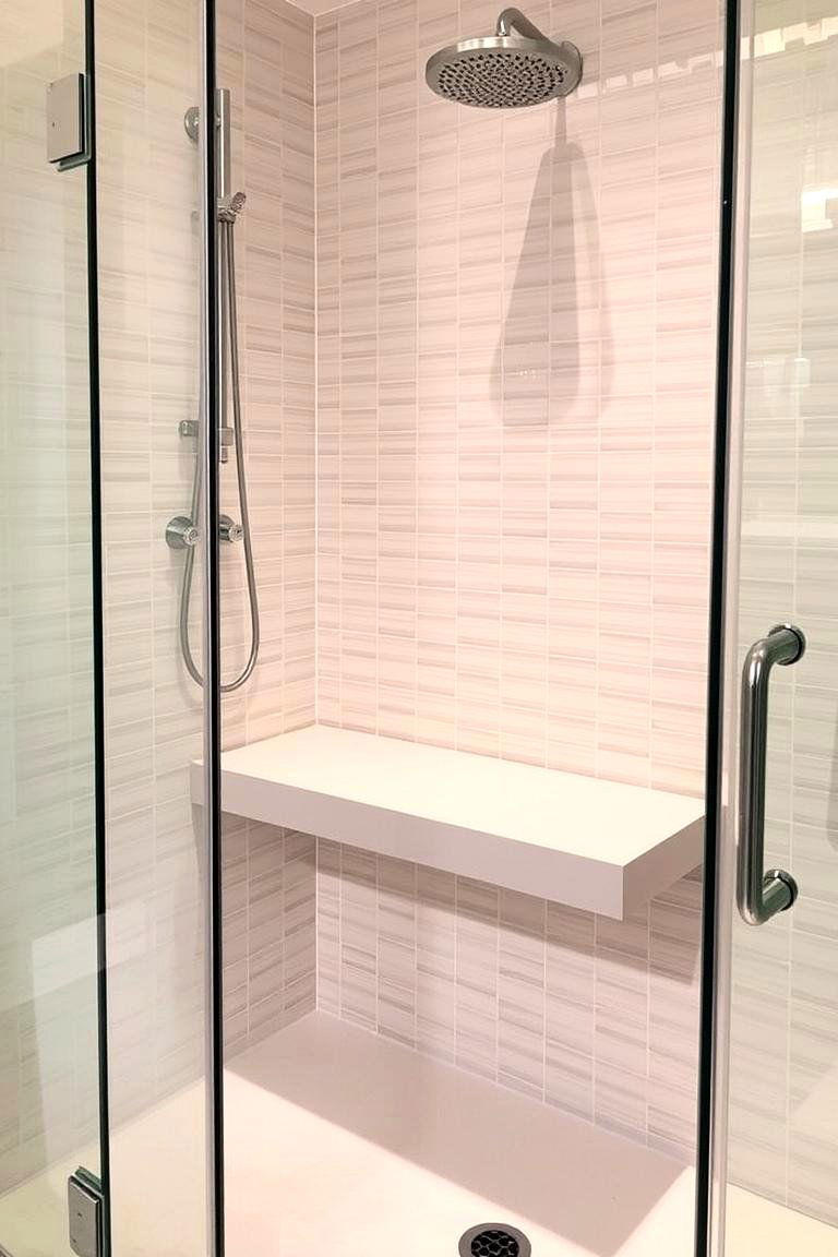 Floating Shower Bench - 24 Modern Shower Ideas
