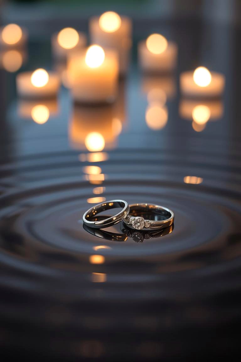 Floating Silver Rings for a Glamorous Touch - 24 Floating Wedding Centerpiece Ideas