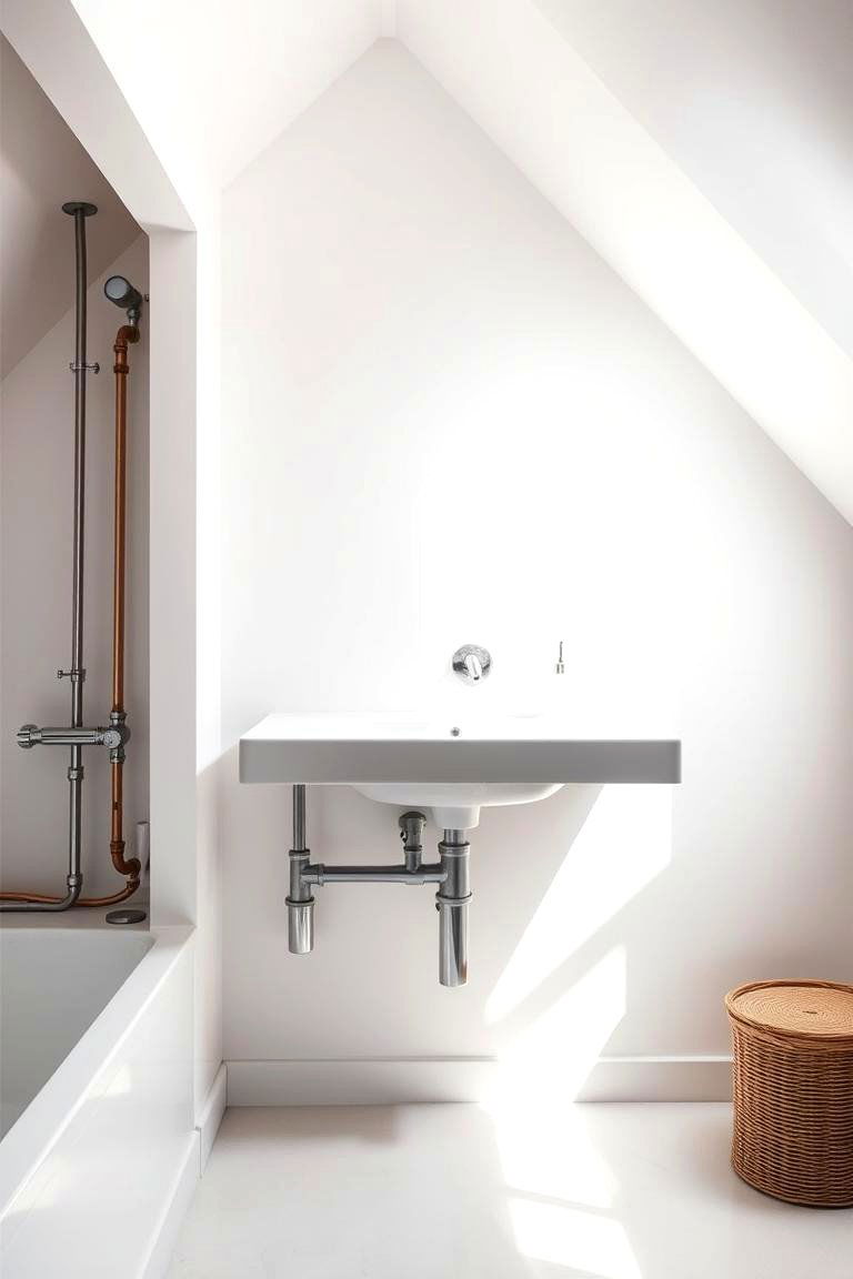 Floating Sink for a Modern Touch - 24 Attic Bathroom Ideas
