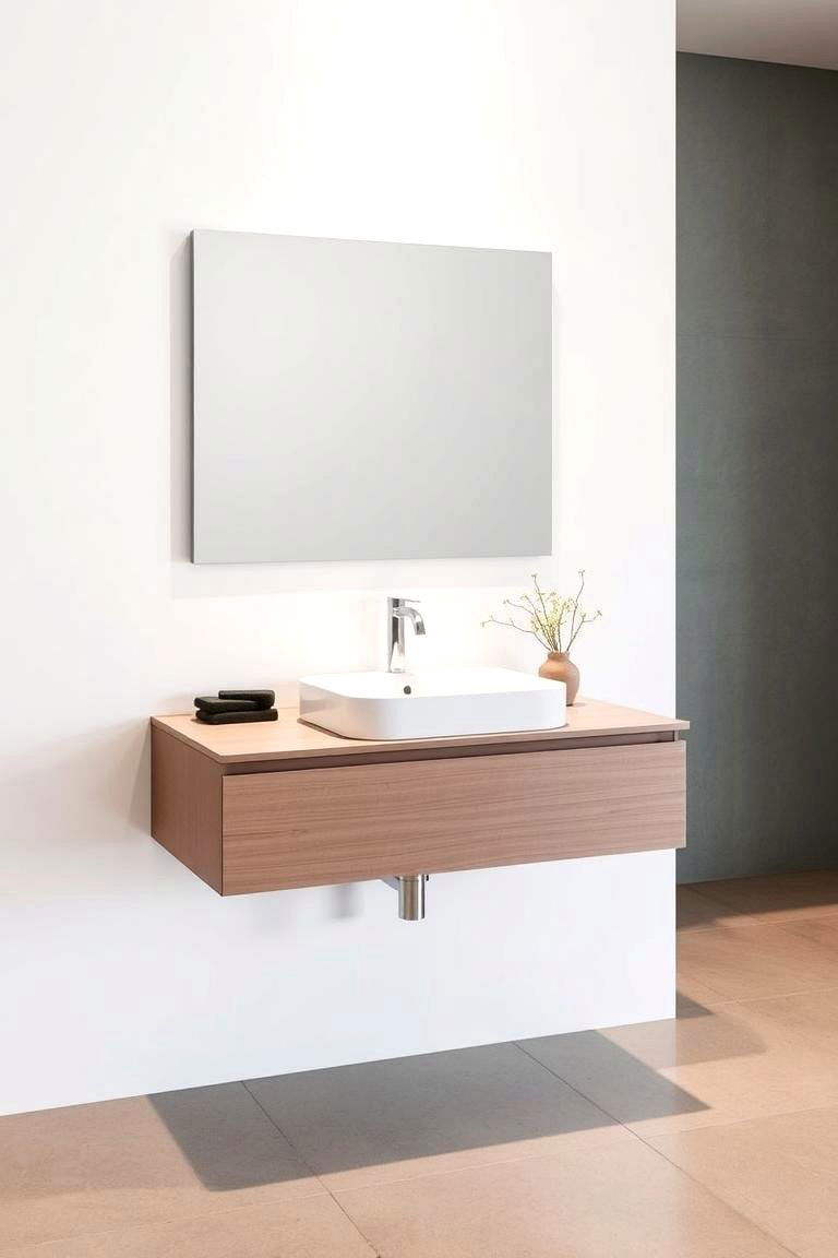 Floating Sinks and Vanities - 24 Small White Bathroom Ideas