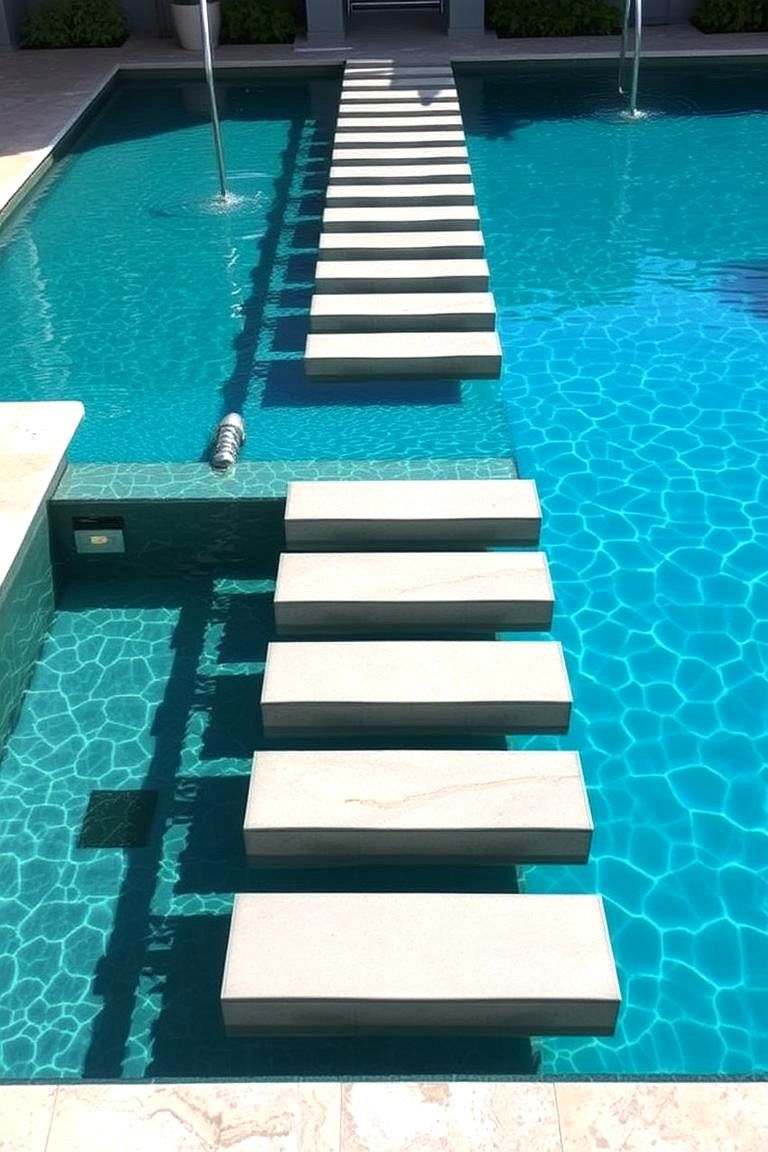 Floating Steps Lagoon Pool - 24 Lagoon Pool Design Ideas