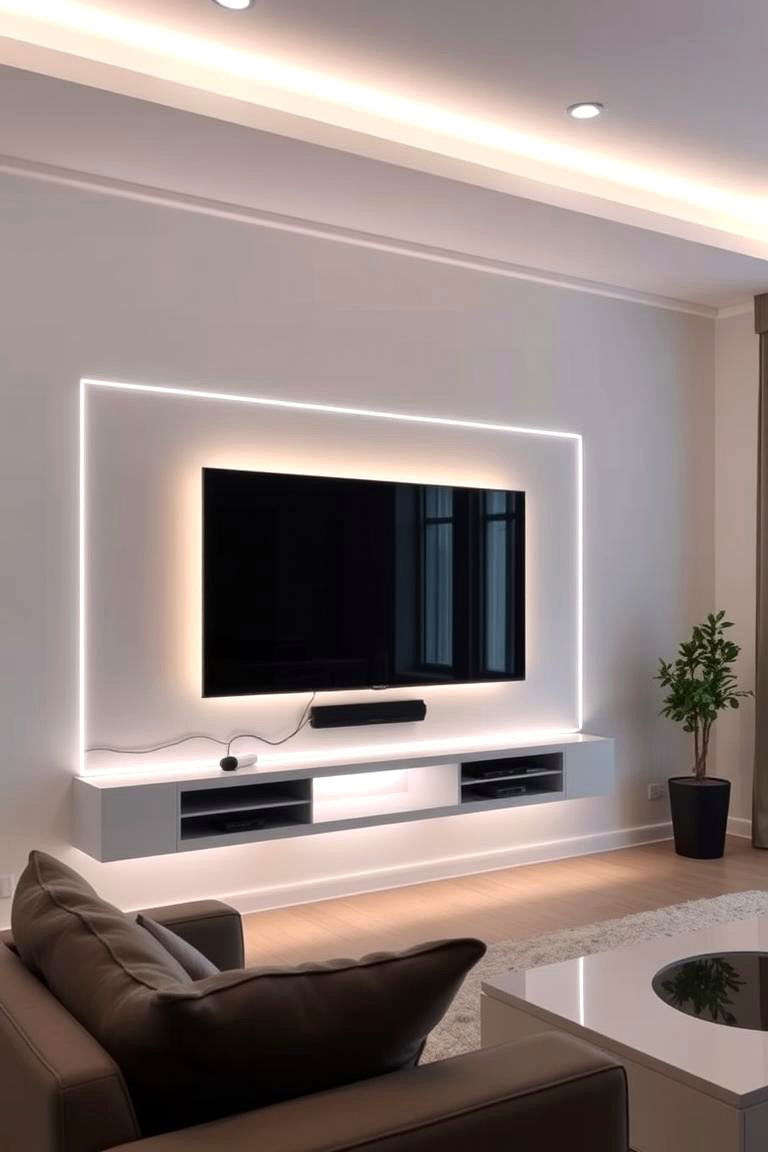 Floating TV Wall - 24 Tv Wall Ideas