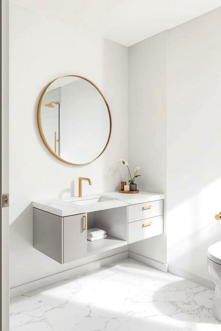 Floating Vanities - 24 Powder Room Ideas