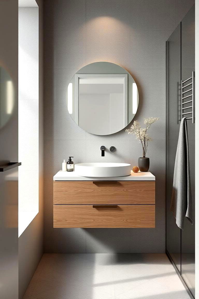 Floating Vanity - 24 Studio Apartment Ideas