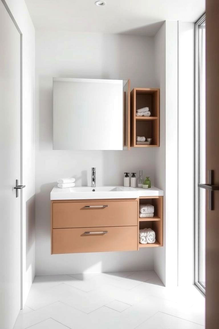 Floating Vanity Design - 24 Basement Bathroom Ideas