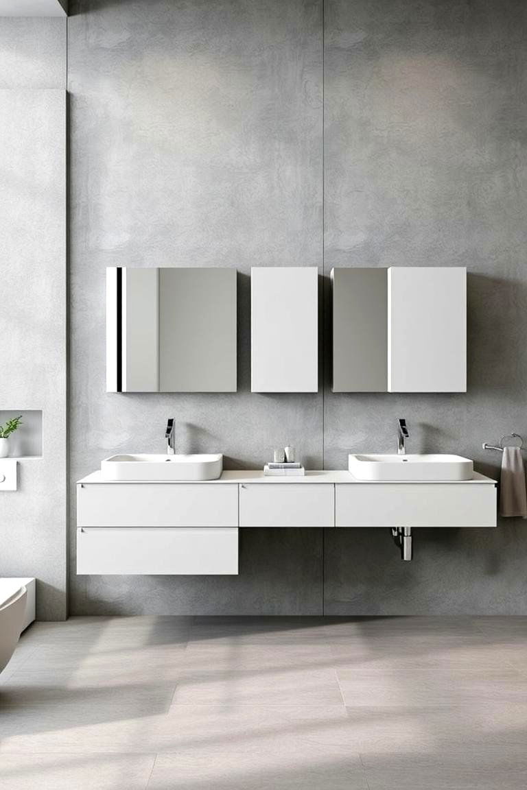 Floating Vanity Designs - 24 Large Bathroom Ideas
