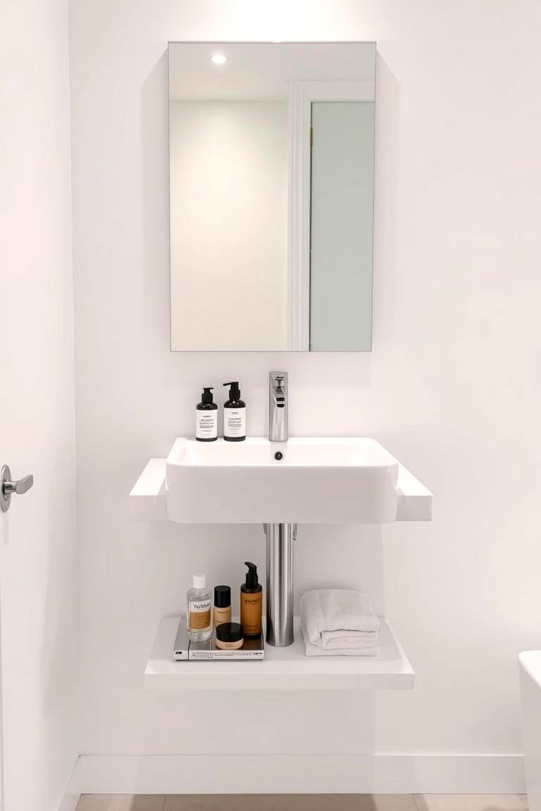 Floating Vanity Shelves - 24 Bathroom Wall Storage Ideas