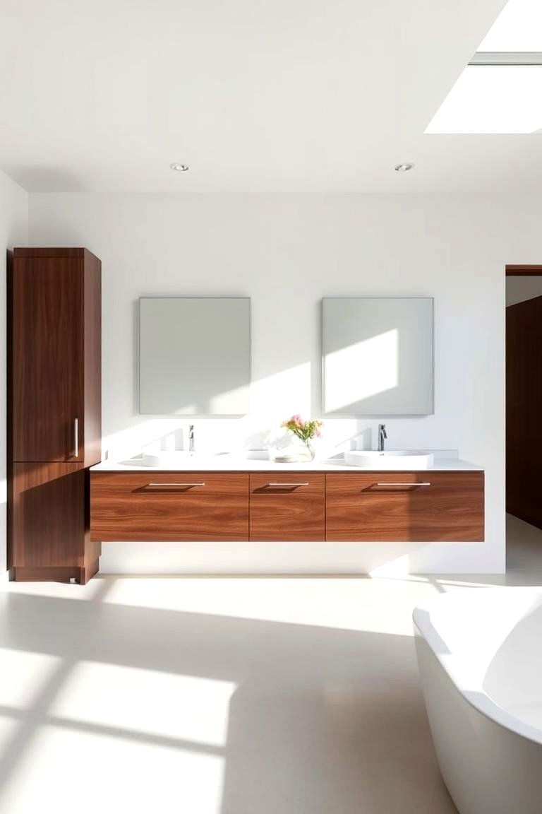 Floating Vanity with Dual Sinks - 24 Floating Vanity Bathroom Ideas