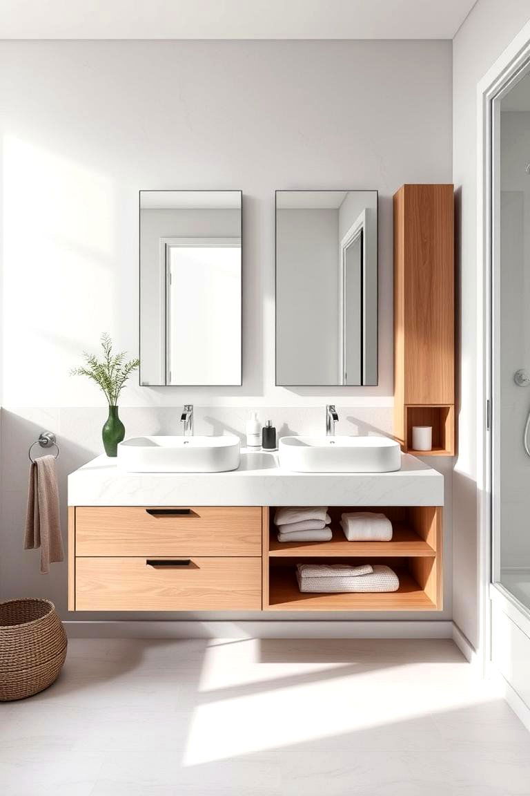 Floating Vanity with Hidden Storage - 24 Floating Vanity Bathroom Ideas